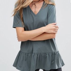 ASOS V-neck Ruffle Hem Top